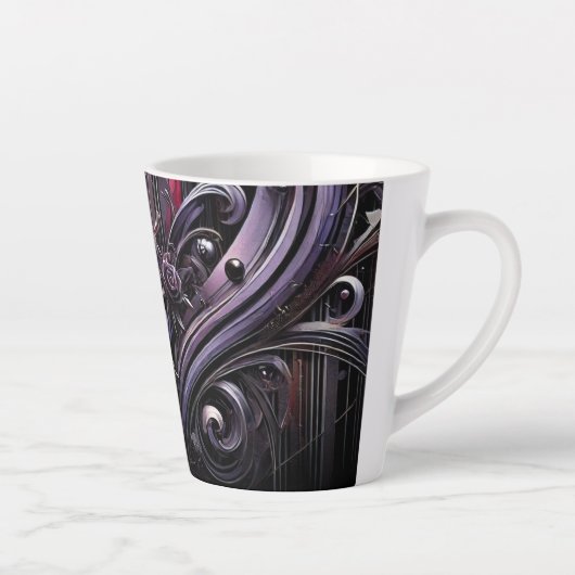 Gotische Rose Latte Tasse mit Kathedrale Design (Rechts)