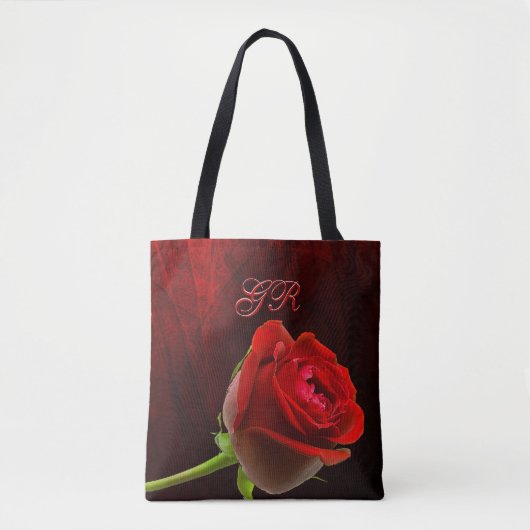 Gotische Rose Mit Monogramm Tasche (Vorderseite)