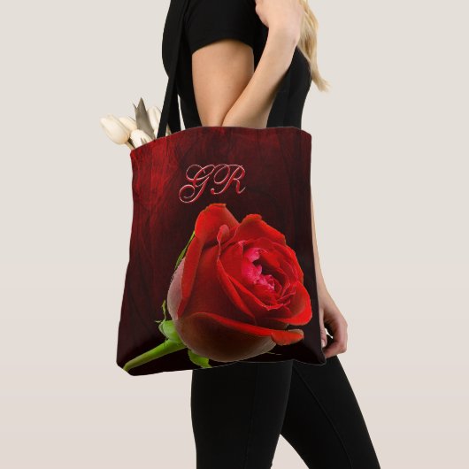 Gotische Rose Mit Monogramm Tasche (Von Nahem)