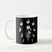 Gotische Rose Mondphasen Witchy Crescent Kaffeetasse (Links)