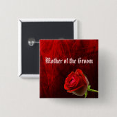 Gotische Rose Mutter der Groom-Taste Button (Vorne & Hinten)