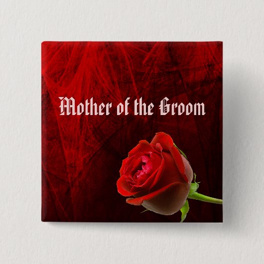 Gotische Rose Mutter der Groom-Taste Button (Vorderseite)