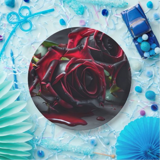 Gotische Rose Pappteller (Party)