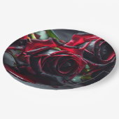 Gotische Rose Pappteller (Schrägansicht)