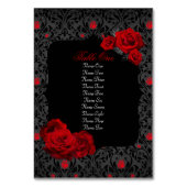 Gotische Rose Rot und Schwarz Tischnummer (Rückseite)