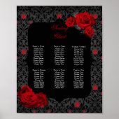Gotische Rose Rot und Schwarz Tischnummer Poster (Vorne)