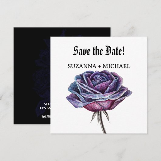 Gotische Rose Save the Date (Vorne/Hinten)