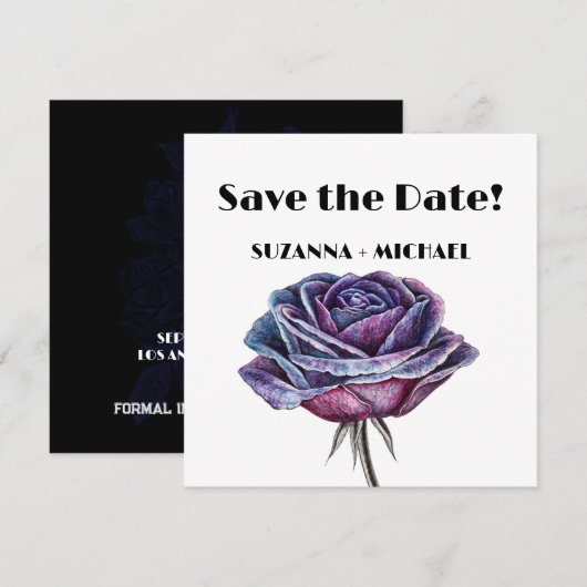 Gotische Rose Save the Date (Vorne/Hinten)