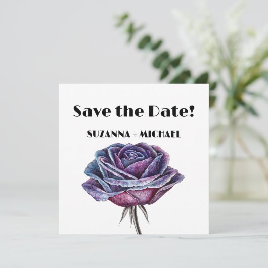 Gotische Rose Save the Date (Stehend Vorderseite)