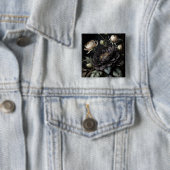 Gotische Rose Schwarze Blume Button (Beispiel)