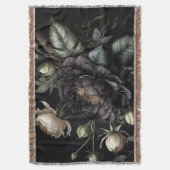 Gotische Rose Schwarze Blume Decke (Vorderseite Vertikal)