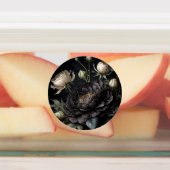 Gotische Rose Schwarze Blume Etiketten (Befestigt)