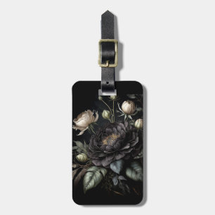 Gotische Rose Schwarze Blume Gepäckanhänger