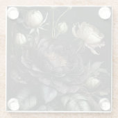 Gotische Rose Schwarze Blume Glasuntersetzer (Rückseite)