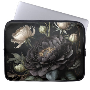 Gotische Rose Schwarze Blume Laptopschutzhülle