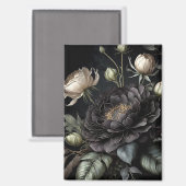Gotische Rose Schwarze Blume Magnet (Vorderseite/Rückseite)