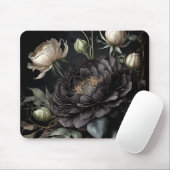 Gotische Rose Schwarze Blume Mousepad (Mit Mouse)