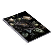 Gotische Rose Schwarze Blume Notizblock (Rechte Seite)