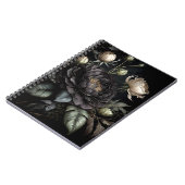 Gotische Rose Schwarze Blume Notizblock (Linke Seite)