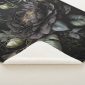 Gotische Rose Schwarze Blume Sherpadecke (3/4)