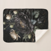 Gotische Rose Schwarze Blume Sherpadecke (Vorderseite (Horizontal))