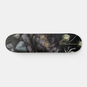 Gotische Rose Schwarze Blume Skateboard (Horizontal)