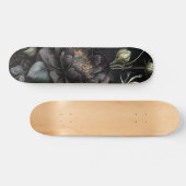 Gotische Rose Schwarze Blume Skateboard (Horizontal)