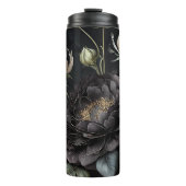 Gotische Rose Schwarze Blume Thermosbecher (Vorderseite)