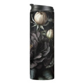 Gotische Rose Schwarze Blume Thermosbecher (Nach rechts gedreht)