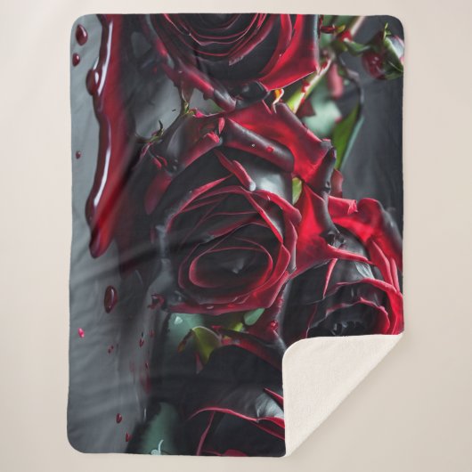 Gotische Rose Sherpadecke (Vorderseite)