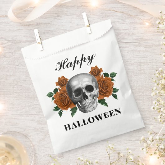 Gotische Rose & Skull Happy Halloween Geschenktütchen (Ausgeschnitten)