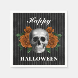 Gotische Rose & Skull Happy Halloween Serviette