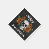 Gotische Rose & Skull Happy Halloween Serviette (Ecke)