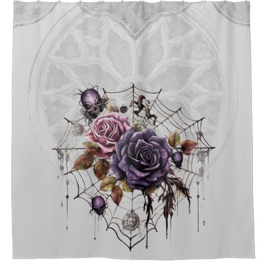 Gotische Rose spukhaftes Halloween-Party Duschvorhang (Vorderseite)