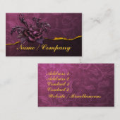 Gotische Rose und Damast Visitenkarte (Vorne/Hinten)