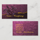 Gotische Rose und Damast Visitenkarte (Vorne/Hinten)