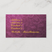 Gotische Rose und Damast Visitenkarte (Rückseite)