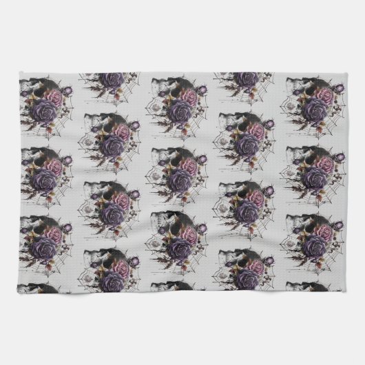 Gotische Rose und Halloween-Party Geschirrtuch (Horizontal)
