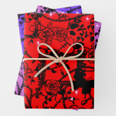 Gotische Rose und Schmetterlinge Geschenkpapier Set (Beispiel)