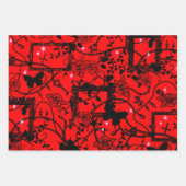 Gotische Rose und Schmetterlinge Geschenkpapier Set (Vorderseite)