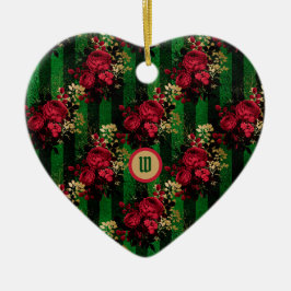 Gotische Rose und Streifen mit Anfangsbuchstaben Keramik Ornament