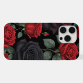 Gotische Rosen Eleganz iPhone Hülle (Rückseite (Horizontal))