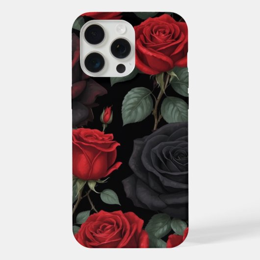 Gotische Rosen Eleganz iPhone Hülle (Rückseite)