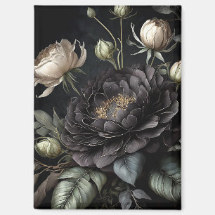 Gotische Rosenanordnung schwarze Blume Magnet