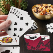 Gotische Rot-, Schwarz- und Weiß-Blütenspielkarten Spielkarten (In Situ)