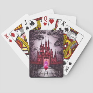 Gotische rote Burg Spielkarten