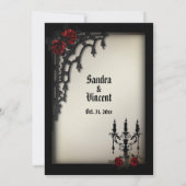 Gotische Rote Rose des französischen Viertels auf Einladung (Rückseite)