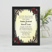 Gotische Rote Rose des französischen Viertels auf Einladung (Stehend Vorderseite)