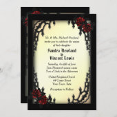 Gotische Rote Rose des französischen Viertels auf Einladung (Vorne/Hinten)