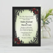 Gotische Rote Rose des Französischen Viertels auf Einladung (Stehend Vorderseite)